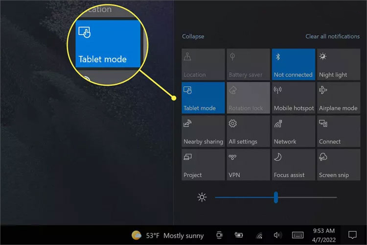 Hướng dẫn tắt chế độ Tablet mode Win 10, 11 chi tiết nhất