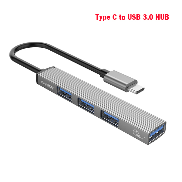 Bộ chia Type C ra 4 cổng USB 3.0 Orico AH-13-GY-BP